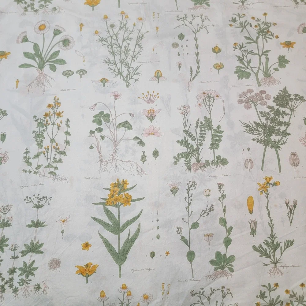 IKEA STRANDKRYPA King Duvet Cover Botanical Wildflower Floral Print 100% Cotton